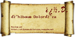 Öhlbaum Doloróza névjegykártya